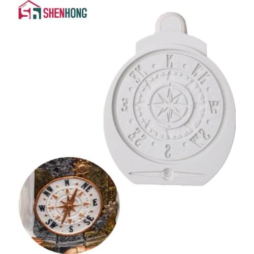 SHENHONG Antique Compass Fondant Molds Silicone Cake Moulds GumPaste SugarCraft Dessert Baking Tools Pastry Decorating