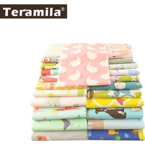 Teramila 100% Cotton Fabric Animal Series 25x160cm Telas Por Metro DIY Patchwork Algodon Baby Cloth Tissus Pillow Quilts Dress