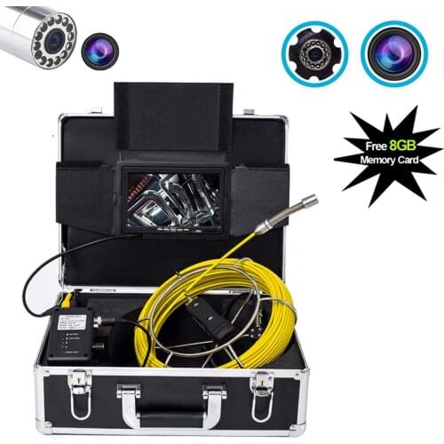 7inch DVR HD 23mm Industrial Pipe Sewer Inspection Video Camera System IP68 Waterproof 1000 TVL Camera 8G TF Card Video Recorder