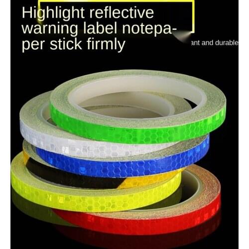 Vinyl Motorcycle Rim Tape Reflective Wheel Stickers Decals Car Warning Stickers Motorbike Styling Decor Accessories 1cm x 8M