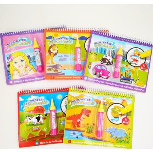 Magic Water Drawing Book Coloring Book Doodle & Magic Pen Painting Drawing Board for Kids Toys Birthday Gift Water Drawing Book