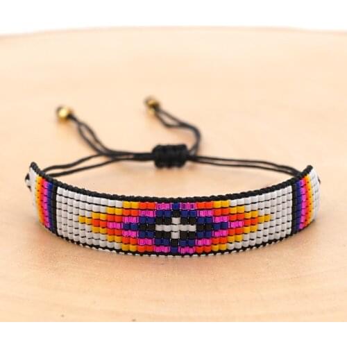 New Fashion Rainbow Geometry Chain Braided Bohemian Bracelet For Women Bijoux Pulsera Miyuki Beads Bracelets Boho Jewelry Mujer
