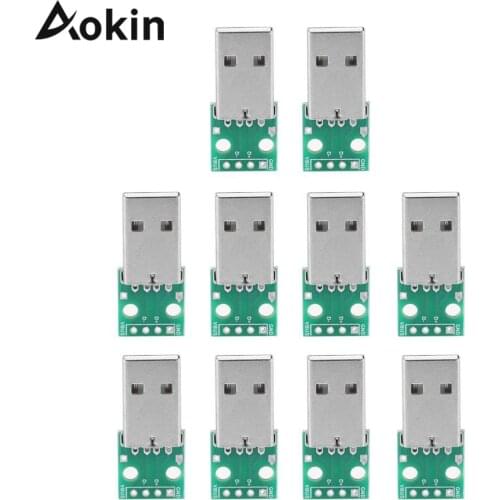 10pcs Type A Female USB To DIP 2.54MM PCB Board Adapter Converter For Arduino connector for DIY USB Power Supply Breadboard