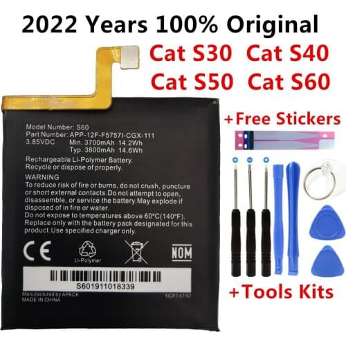 100% Original Replacement battery For Caterpillar Cat S40 S50 S60 CUBA-BL00-S50-000 458002-S40 APP-12F-F57571-CGX-111 batteries
