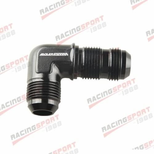 12AN AN-12 AN12 Male To Male 90 Degree Bulkhead Fitting Adapter Black