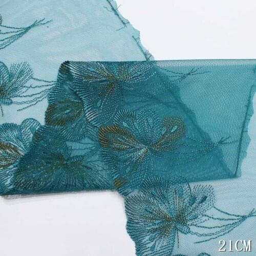 2Yards Butterfly Embroidered Lace Trim Soft Blue Red Mesh Fabric For Lingerie Underwear Dolls Dress Bra Decor Handmade DIY