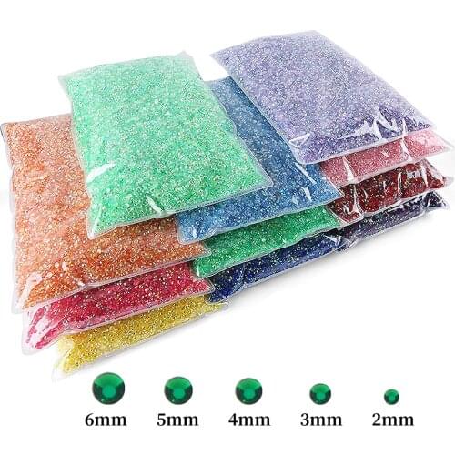 4 mm Round Transparent Ash Emerald Resin Rhinestones Non Hotfix Flatback Bulk Packing Drill DIY 3D Nail Art Gems Decoration