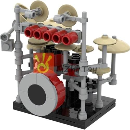DIY Accessories Blocks Creator Parts Drum Kit MOC Musical Instrument Building Bricks Friends City Series Model Toys