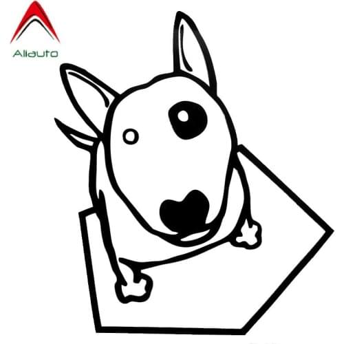 Aliauto Bull Terrier Dog Car Stickers Waterproof Vinyl Cartoon Decal Automobile Motorcycles Decoration Black/Silver,13cm*12cm