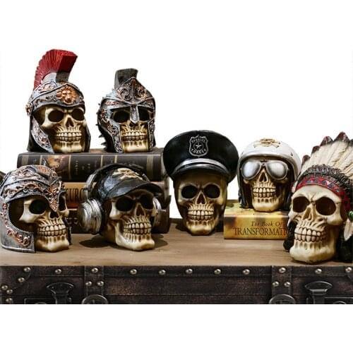 American Retro skull Car Decoration Car Ornaments Interior Dashboard Decoration Birthday Gift Creative Home Decoration scenes