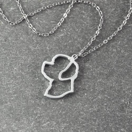 Bichon necklace, Bichon pendant, animal necklace ,alloy dog necklace , pet memorial gift , dog pendant