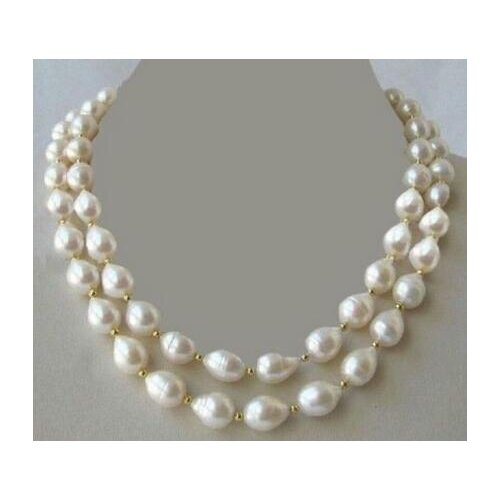 Noble jewelry elegant 10-11mm south sea white round pearl necklace 925s