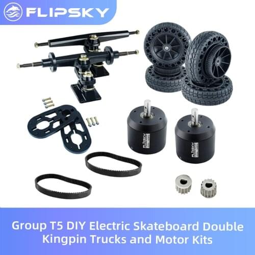 Group T5 DIY Electric Skateboard Double Kingpin Trucks and Motor Kits (Dual Drive)