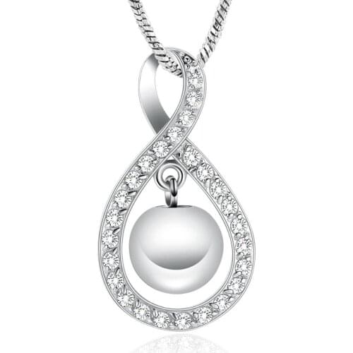 Cremation Jewelry for Ashes Stainless Steel Infinity Locket Ashes Keepsake Memorial Urn Necklace for Women