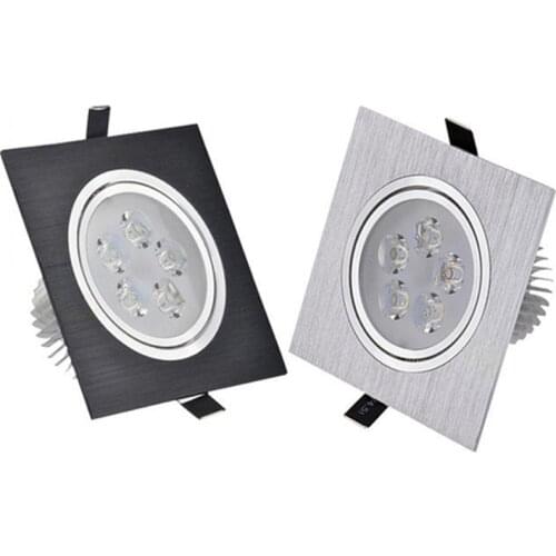 Square silvery/black LED Recessed Dimmable Ceiling lamp bulb 9W 15W 21W AC85-265V LED Cabinet Light Spotlight LED Driver