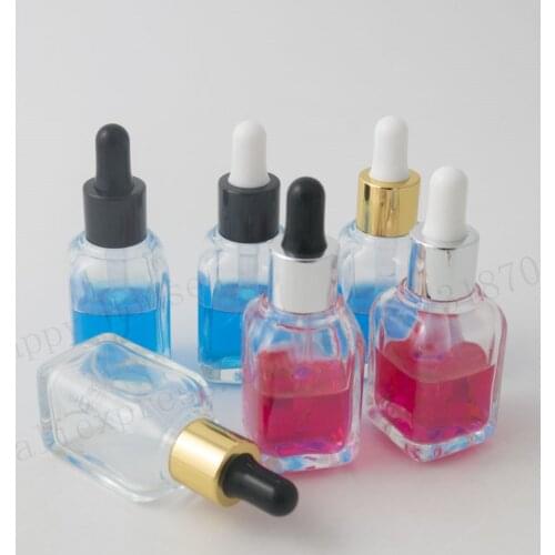 24 x 30ml Square Clear Glass Essential Oil Bottle With Dropper 1OZ Essential Oil Container Dropper Bottle Pipette Glass Bottle