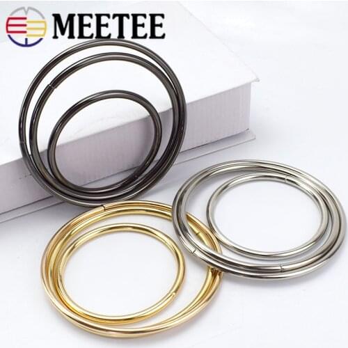 2pcs Meetee O Ring Metal Bag Handle Buckles for Women Handbag Lock Bag Decoration Clasp Handles Connect DIY Bag Part Accessories