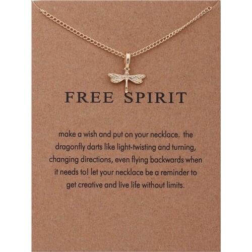 Fashion Jewelry Gold-color Animal Dragonfly Pendant Necklace Women Jewelry Gift