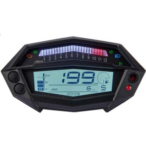 TKOSM Motorcycle Tachometer Hour Meter Digital Speedometer Gear Tndicator Motorcycle Parts White Backlight For Kawasaki Z1000