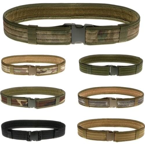 Mens Sports Belt Military Tactical Belt Combat BDU Airsoft 2 Duty Outdoor Belts Buckle