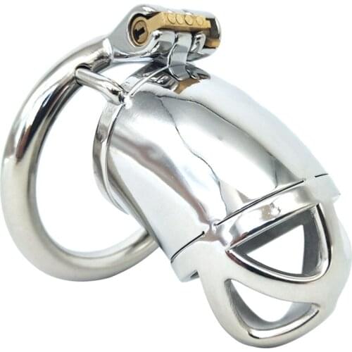 Stainless Steel MenS Chastity Lock Bondage Big Cock Anti-Wolf Metal Ring Penis Lock Chastity CB Lock Birdcage Adult SM Flirting
