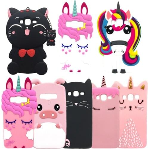 3D Cartoon Unicorn Cat Bear Soft Silicone Phone Cover For Samsung Galaxy Grand Prime G531 G531H G531F G530 G530H Case Cute Bags