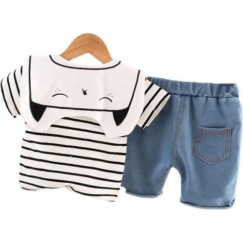 New Fashion Summer Baby Girl Clothes Children Cute Striped T-Shirt Shorts 2Pcs/Sets Toddler Sport Casual Costume Kids Tracksuits