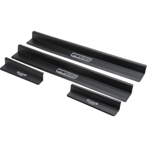 New Door Sills Car Pedal Scuff Plate Entry Guards Black For Jeep Wrangler JK 4 Door 2007-2018 Aluminum Alloy High Quality