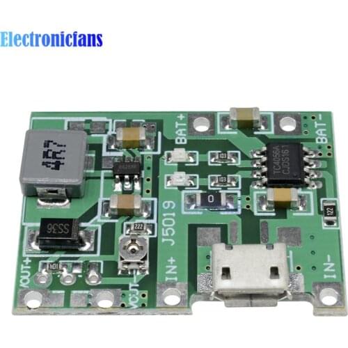 Lithium Li-ion 18650 3.7V 4.2V Battery Charger Board DC-DC Step Up Boost Module Integrated Circuits