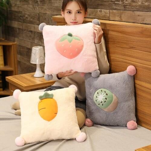 Remove And Wash Fruit Plush Pillow Soft Stuffed Love Sofa Cushion Toys For Children Doll Home Bedroom Decor Cute Fun Baby Gifts
