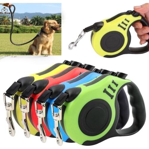 3/5M Durable Leash Automatic Retractable Nylon Cat Lead Extending Puppy Walking Running Lead Roulette For Dogs