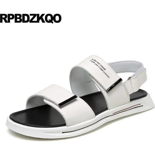 Men sandals leather summer gladiator breathable italian famous brand native outdoor shoes slippers slip on roman white slides