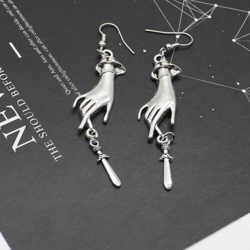 Tarot earrings, sword earrings, hand earrings, gothic, new fashion classic mysterious witch jewelry, female gift charm jewelry