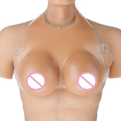 Silicone Breast Forms Lifelike Fake Boobs with Adjustable Straps for Crossdresser Ajusen