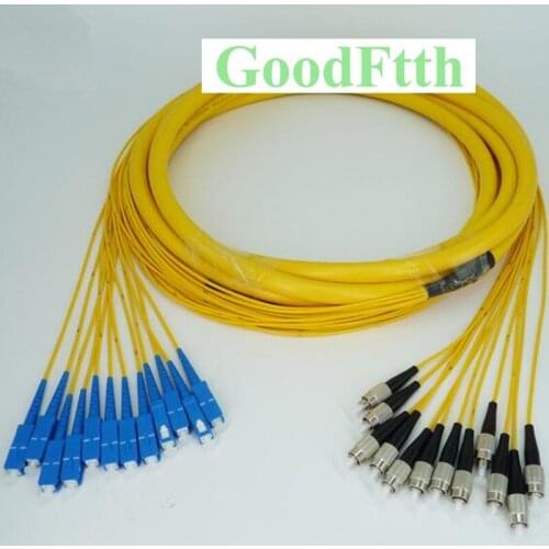 Patch Cord Jumper SC-FC UPC SC/UPC-FC/UPC SM 12 Cores Fibers Trunk Breakout 2.0mm GoodFtth 10-50m