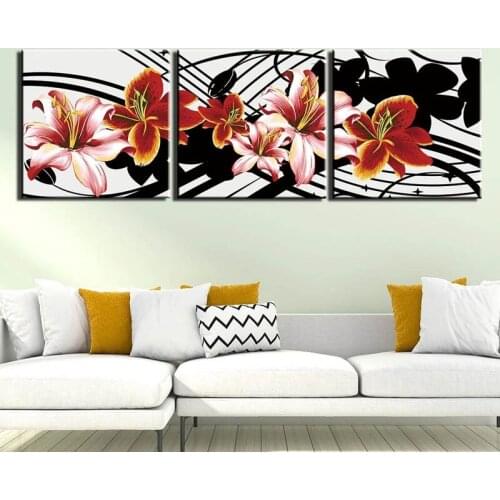 Triptych Still Life Flowers 3Pieces Full Square Round 5D Diy Diamond Painting Embroidery Handmade Wedding DecorationZP-3983