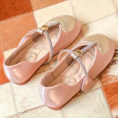 Big Girls Rhinestone Shoes Pink Flower Girs Shoes Leather Toddler Girls Heart Shape Valentines Day Party Shoes Beige Size 3t 4t