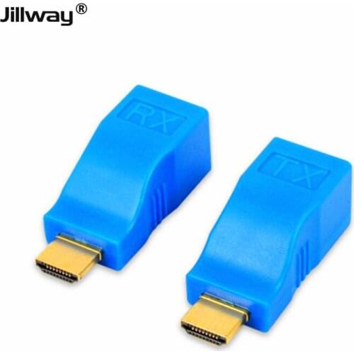 Jillway HDMI 30M Extender HDMI to RJ45 Network Cable Extender Converter Repeater Over Cat5e CAT6 1080p for HDTV HDPC 4K