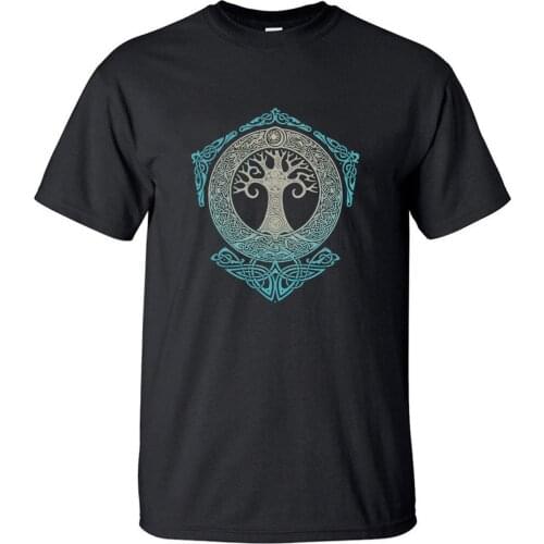 YGGDRASIL TREE OF LIFE Tshirt Men T Shirt Tshirts 2019 Summer Cotton Short Sleeve Black White Harajuku T-Shirt Tees Print Tops