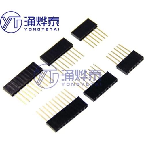 YYT 20PCS Single row seat PC104 long row mother 2.54 pitch 1*6P 1*8P 1*10P pin 11MM or so