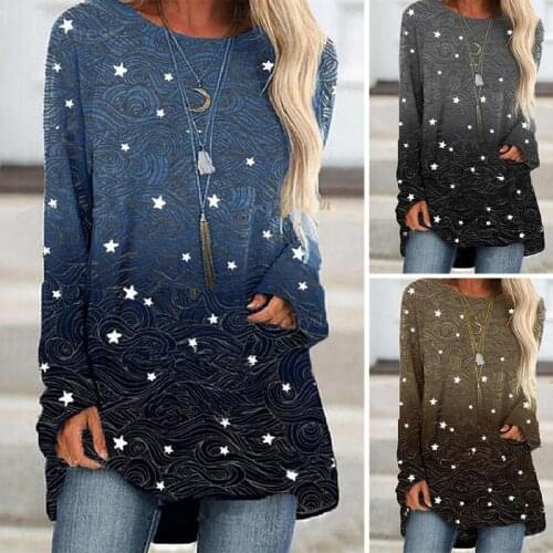 Women New O-Neck Long Sleeve T-shirt Spring Autumn Print Loose Streetwear Fashion Tops Plus Size Pullover Women Clothing