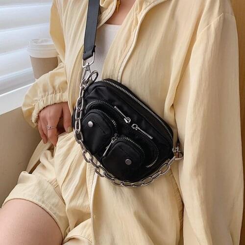 Multi-pocket Oxford Cloth Crossbody Bags For Women 2020 Mini Black Shoulder Messenger Handbags Female Chain Phone Purses