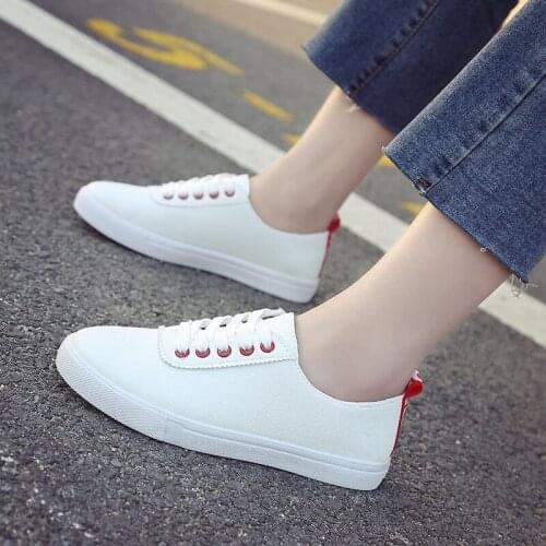 Women White Sneakers Female Lace Up Casual Shoes Woman Flats Breathable Vulcanized shoes Ladies zapatillas blancas mujer X6-86