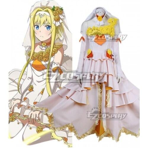 Sword Art Online Alicization War Of Underworld SAO Alice Wedding Dress Girls Halloween Party Adult Dress Cosplay Costume E001