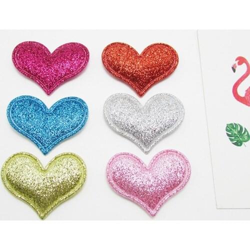 10pcs Heart Ball Padded Appliques For Clothes DIY Baby Hair Clip Headwear Decor Ornament Accessories