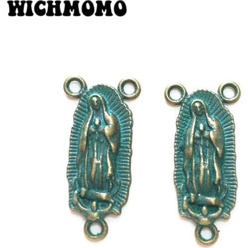 2019 New 10pieces 30*12mm Zinc Alloy Green Earrings Porous Connector Charms Pendant Linker for DIY Jewelry Accessories