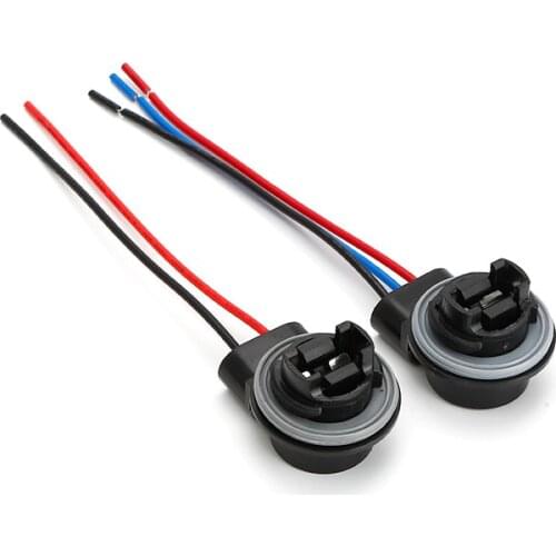 2Pcs T25 Base 3156 3157 Bulb Socket With Cable For Car Light Plug Connector Accessories