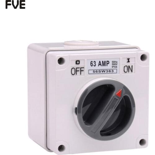 *63A three phase 3 pole Weather protected Isolator switch IP66 56SW363