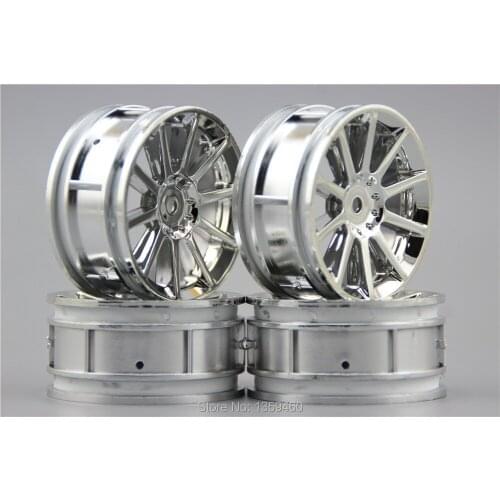 4pcs 1/10 Touring&Drift Wheel Rim W10S1C(Chrome) 0mm offset fits for 1:10 Touring&Drift Car 1/10 Rim 10486