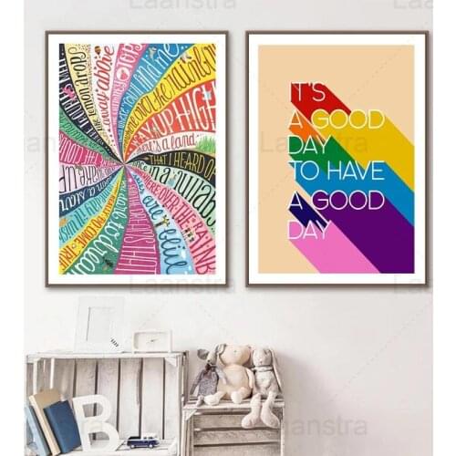 Abstract Canvas Art Painting Rainbow Colorful Motivating Quotes Nordic Posters and Prints Decor Painting Modern Home Wall Decor